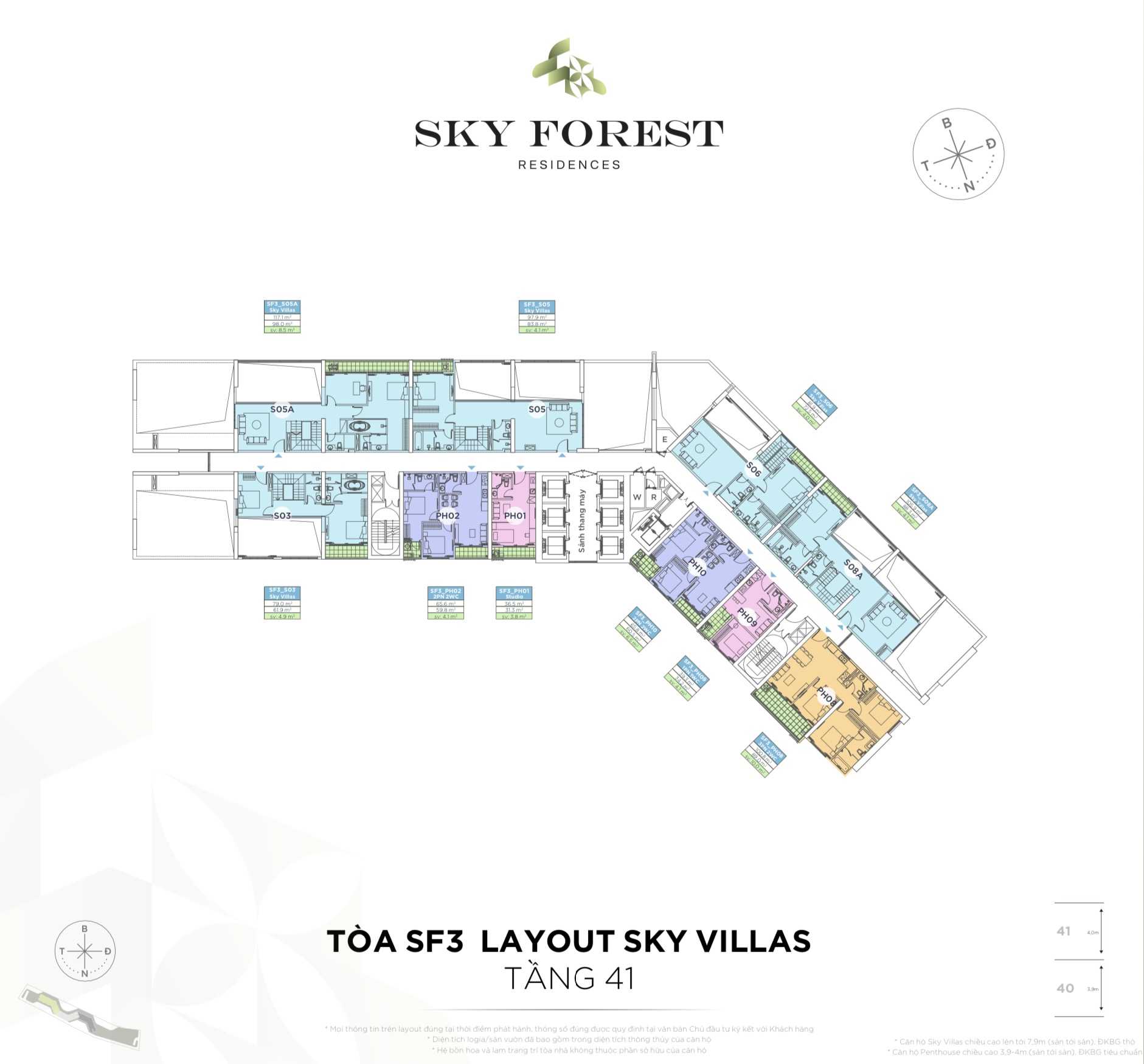 Mặt bằng Penthouse tầng 41 Sky Forest