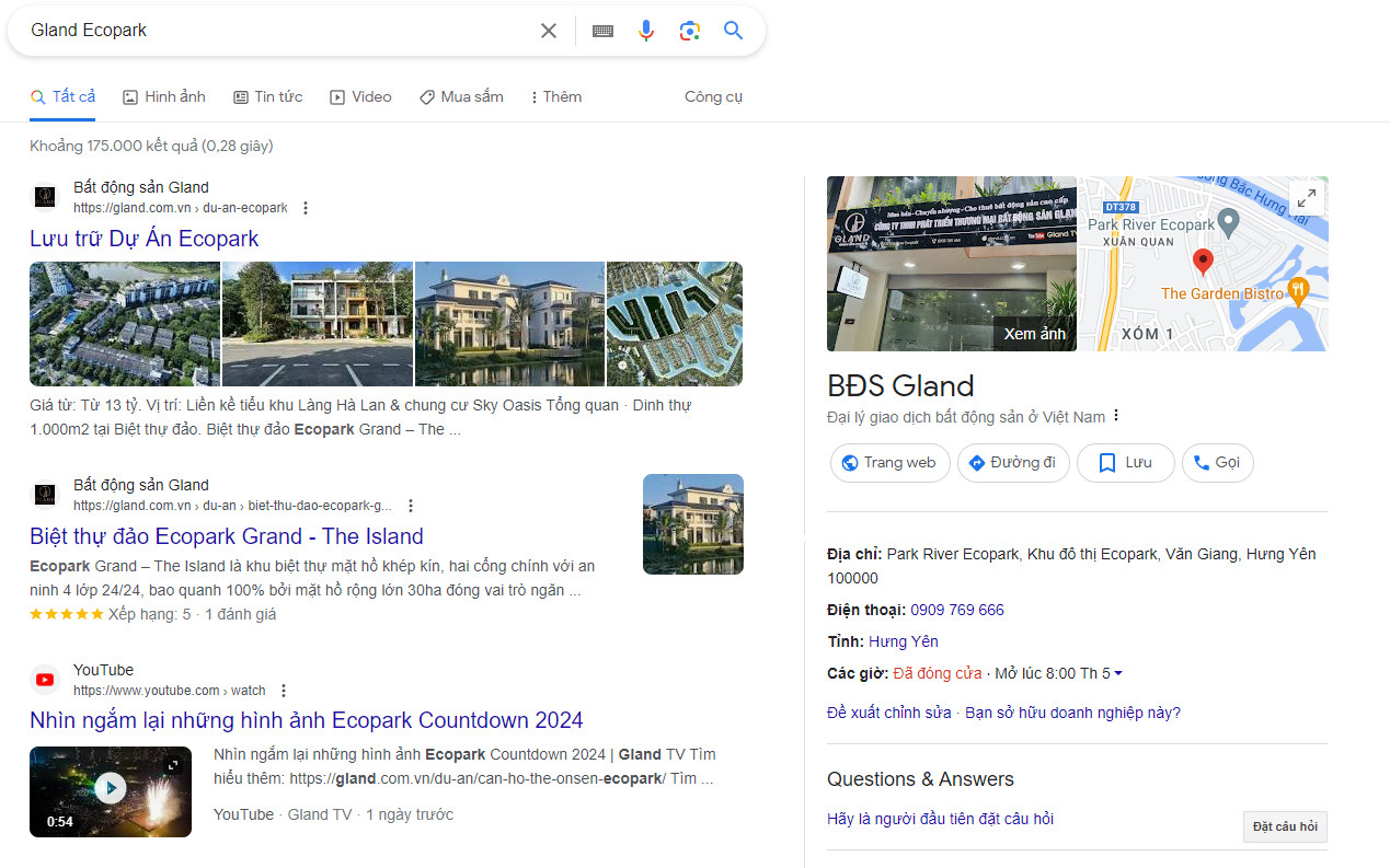 Bạn có thể tìm thấy nhiều kết quả liên quan đến từ khóa Gland Ecopark trên Google