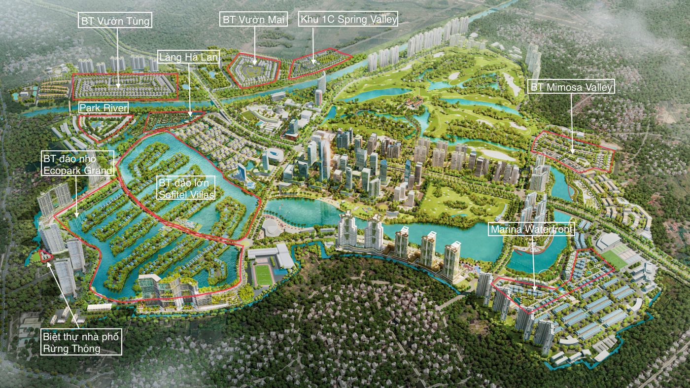 Vị trí biệt thự Ecopark Hưng Yên trên bản đồ