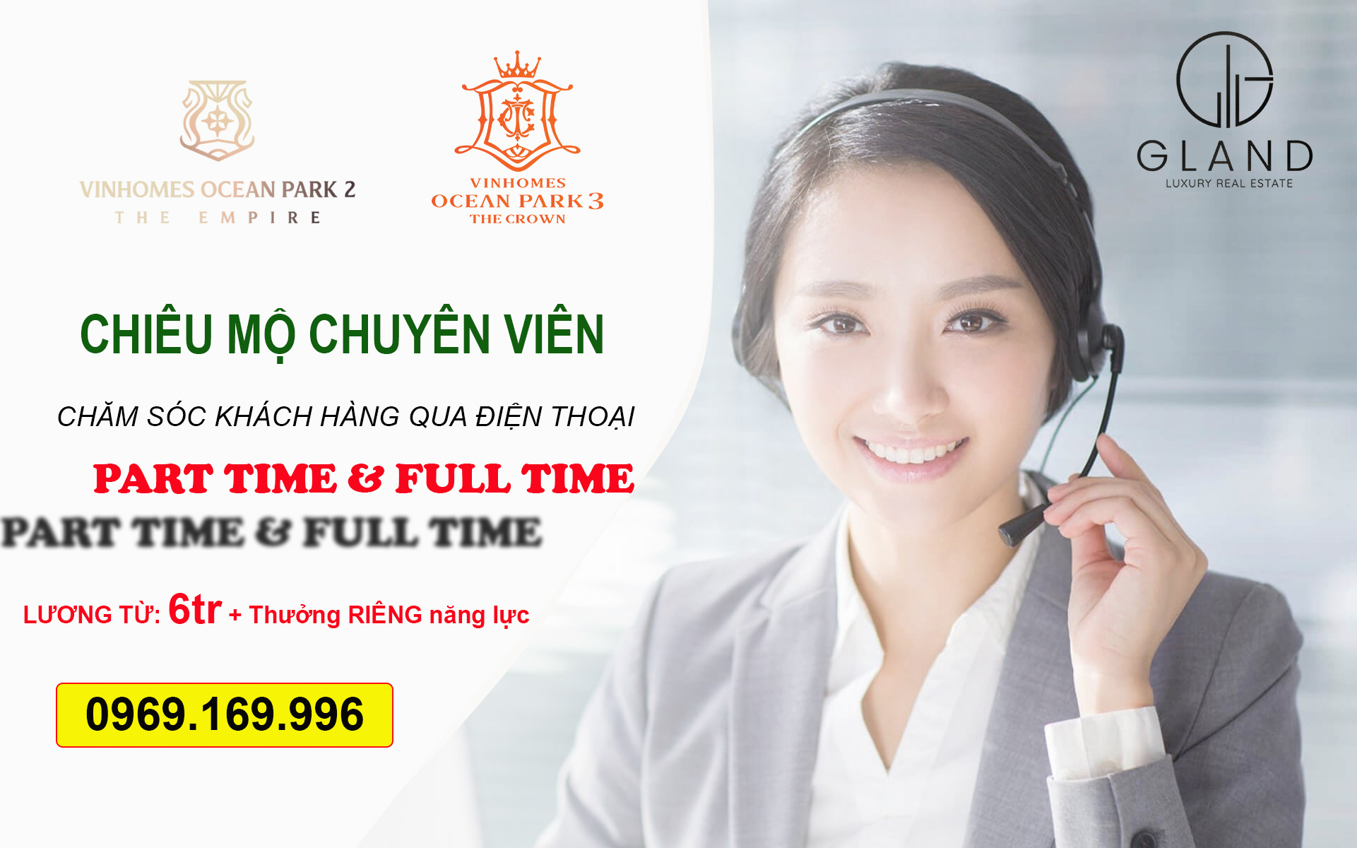 Bất động sản Gland tuyển dụng Telesale