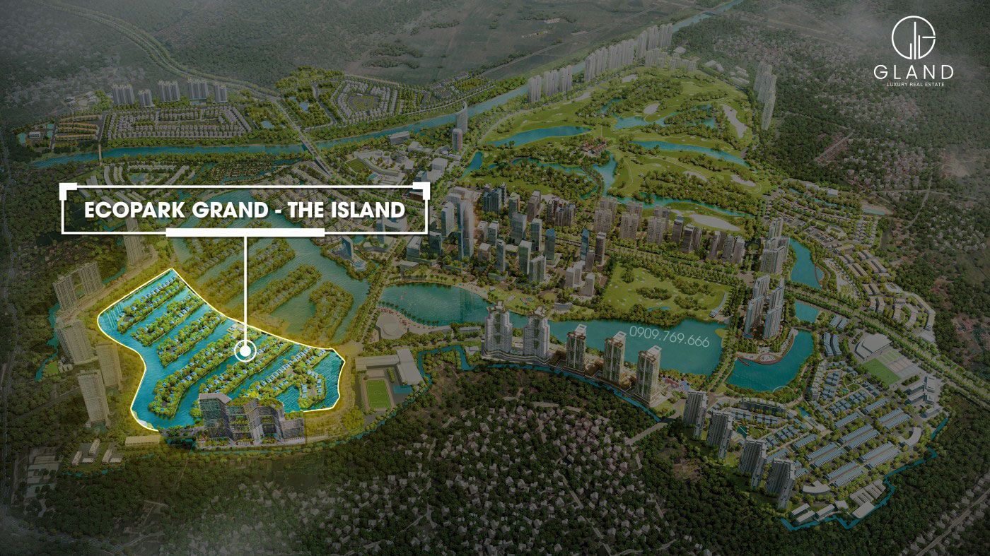 Vị trí biệt thự đảo Ecopark Grand The Island