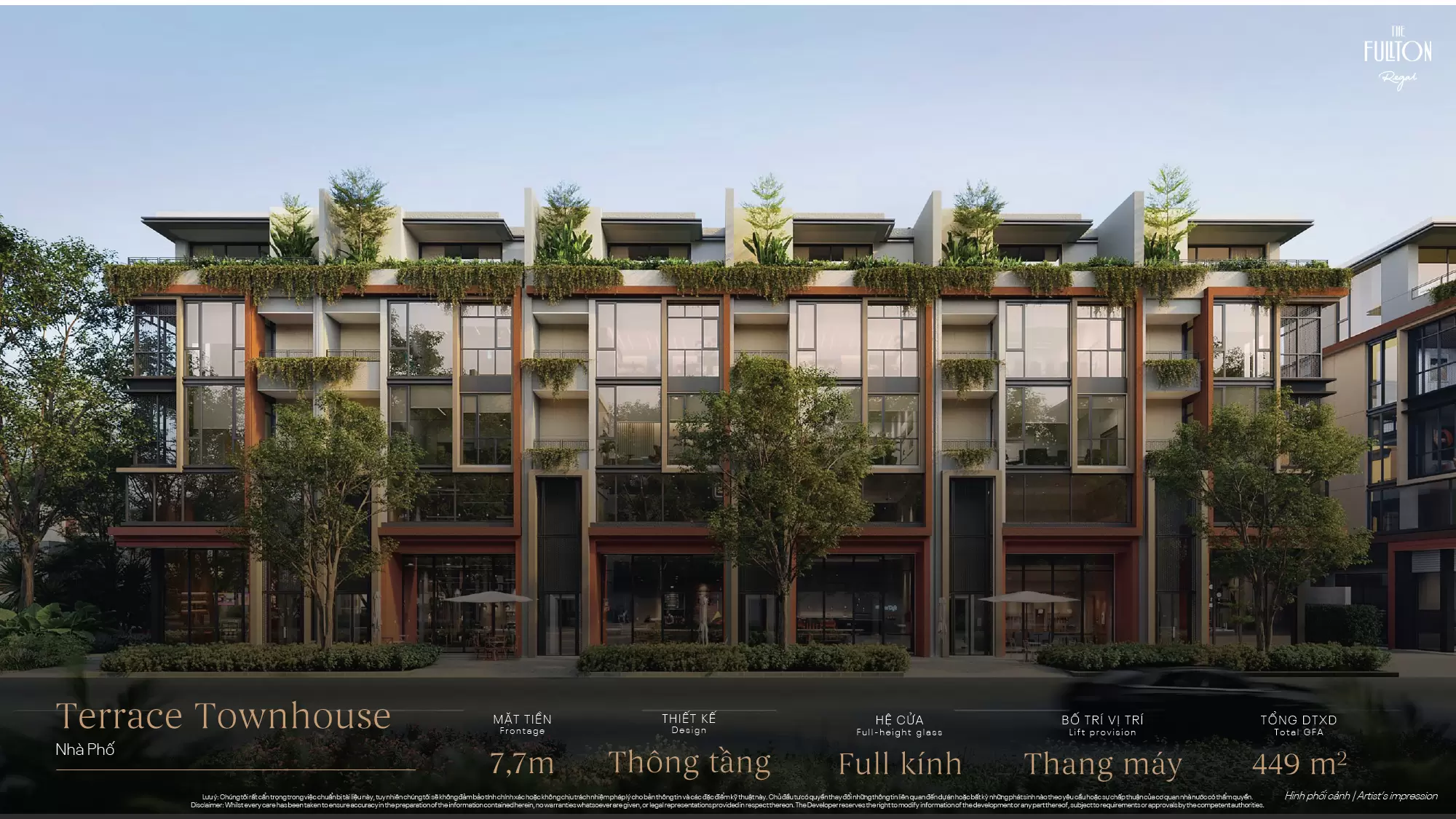 Phối cảnh Townhouse The Fullton Regal